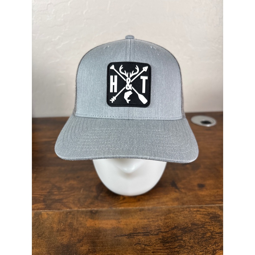 Hooked & Tagged Gray Trucker Hat H&T Hunting Fishing Snapback Cap Matthew 6:33